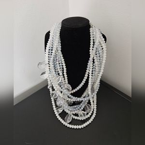 Malia glass sparkler bib -white